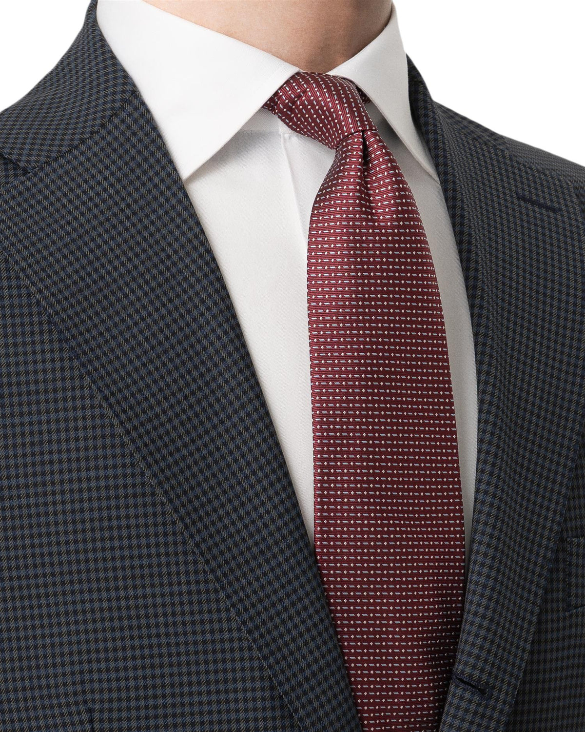Dark Red Pin-Dot Woven Silk Tie