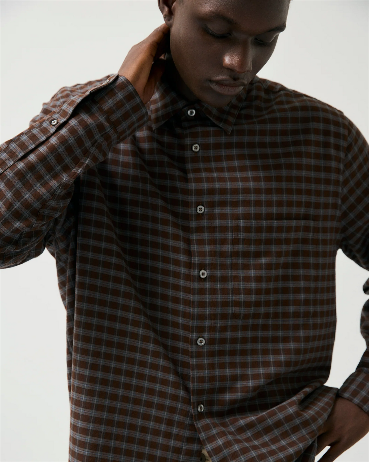Relaxed LS Shirt - Brown Check