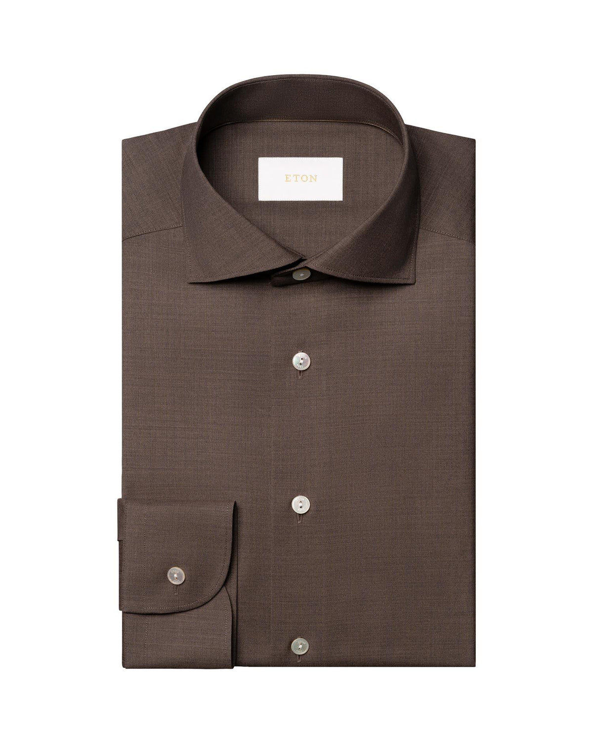 Brown Solid Merino Shirt
