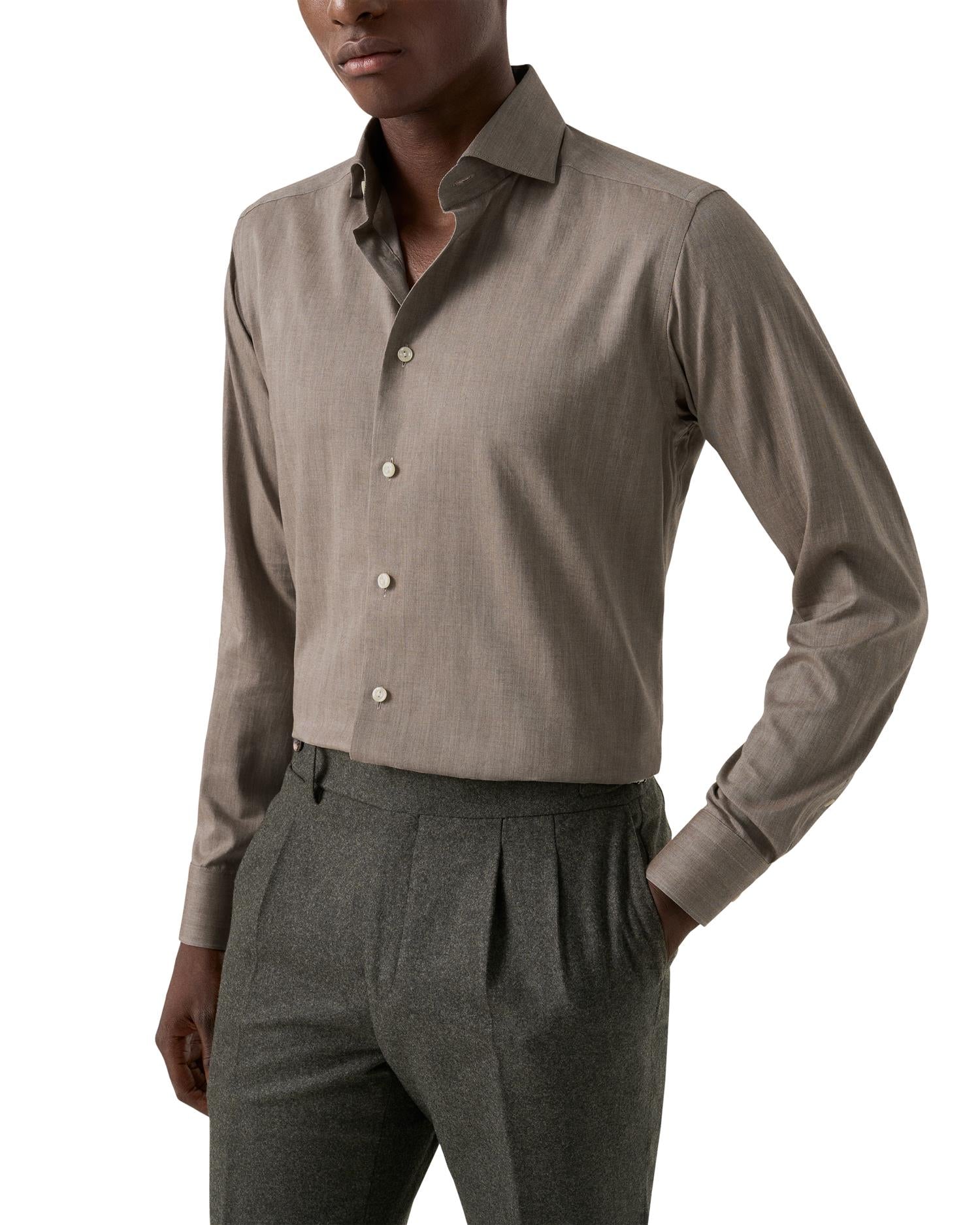 Slim Fit Solid Signature Flannel Shirt