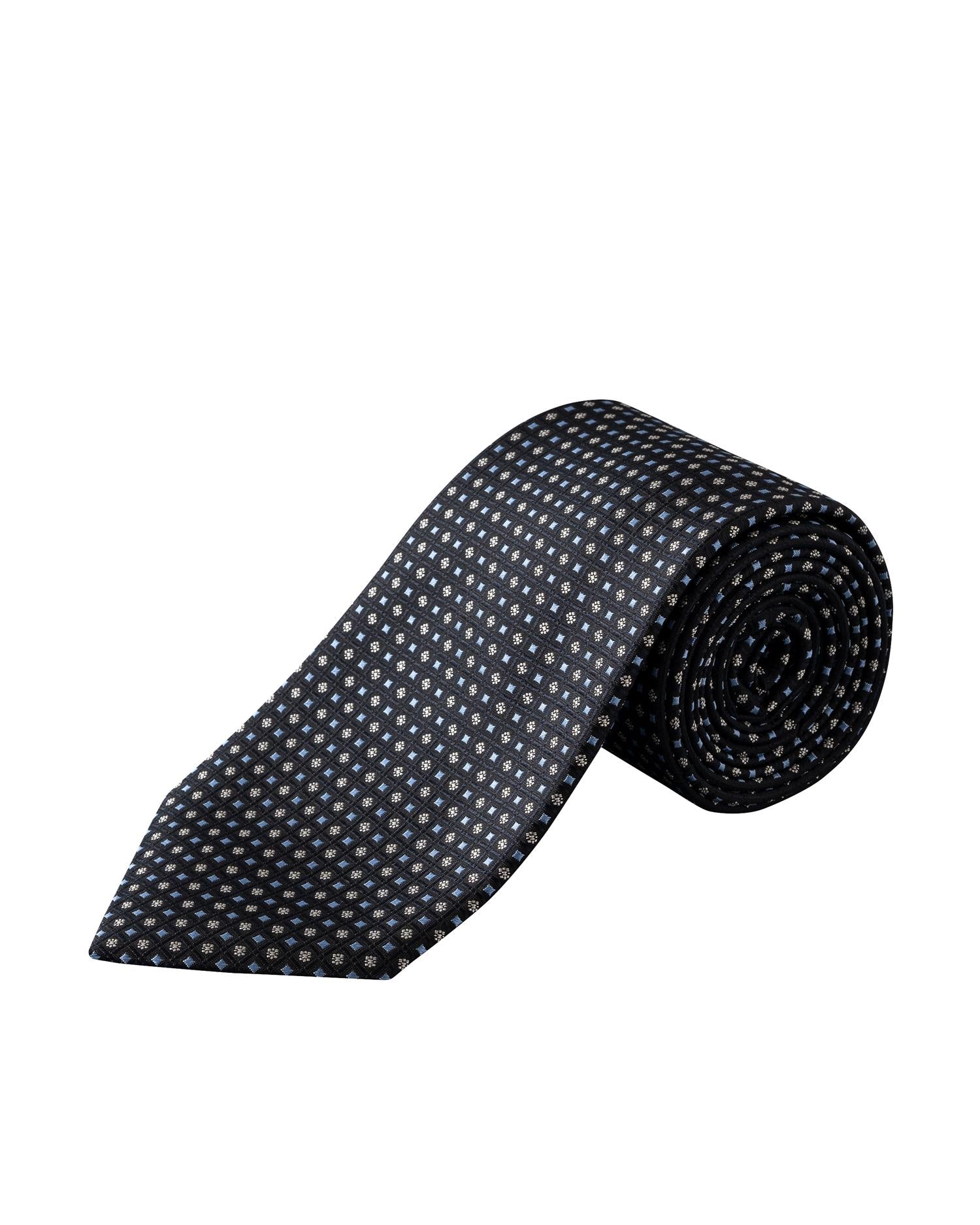 Micro Geometric Woven Silk Tie