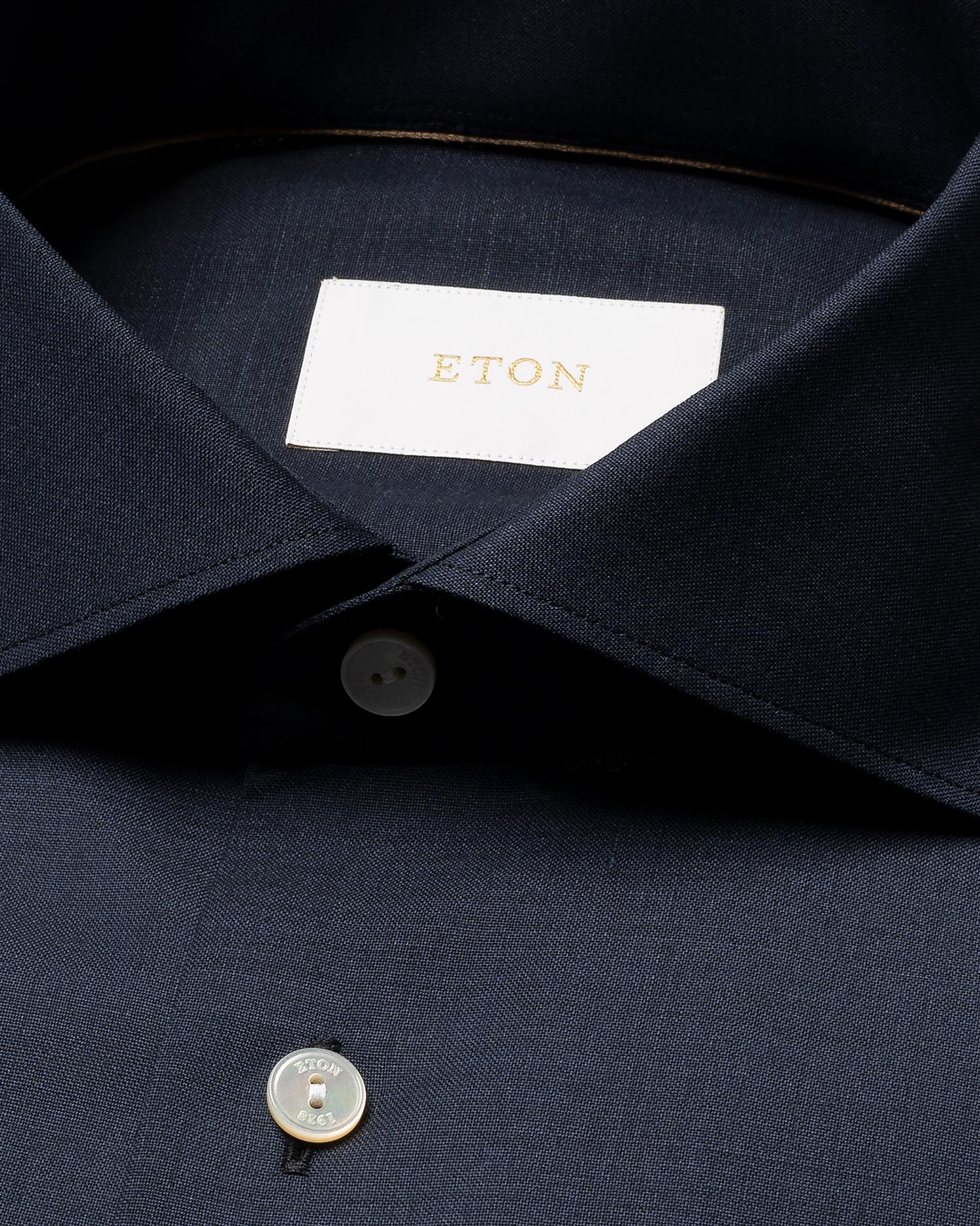 Navy blue Solid Merino Shirt