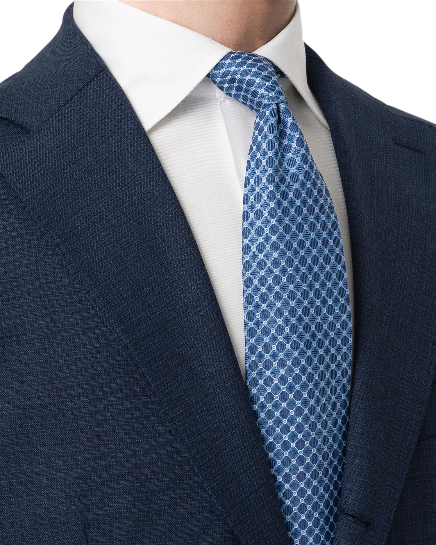 Light blue Geometric Woven Silk Tie