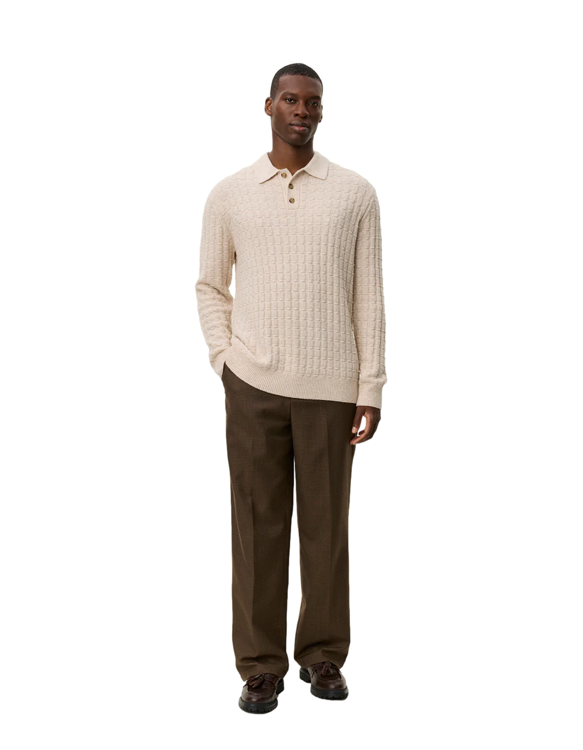 Gustav Squared Structure Polo Knit