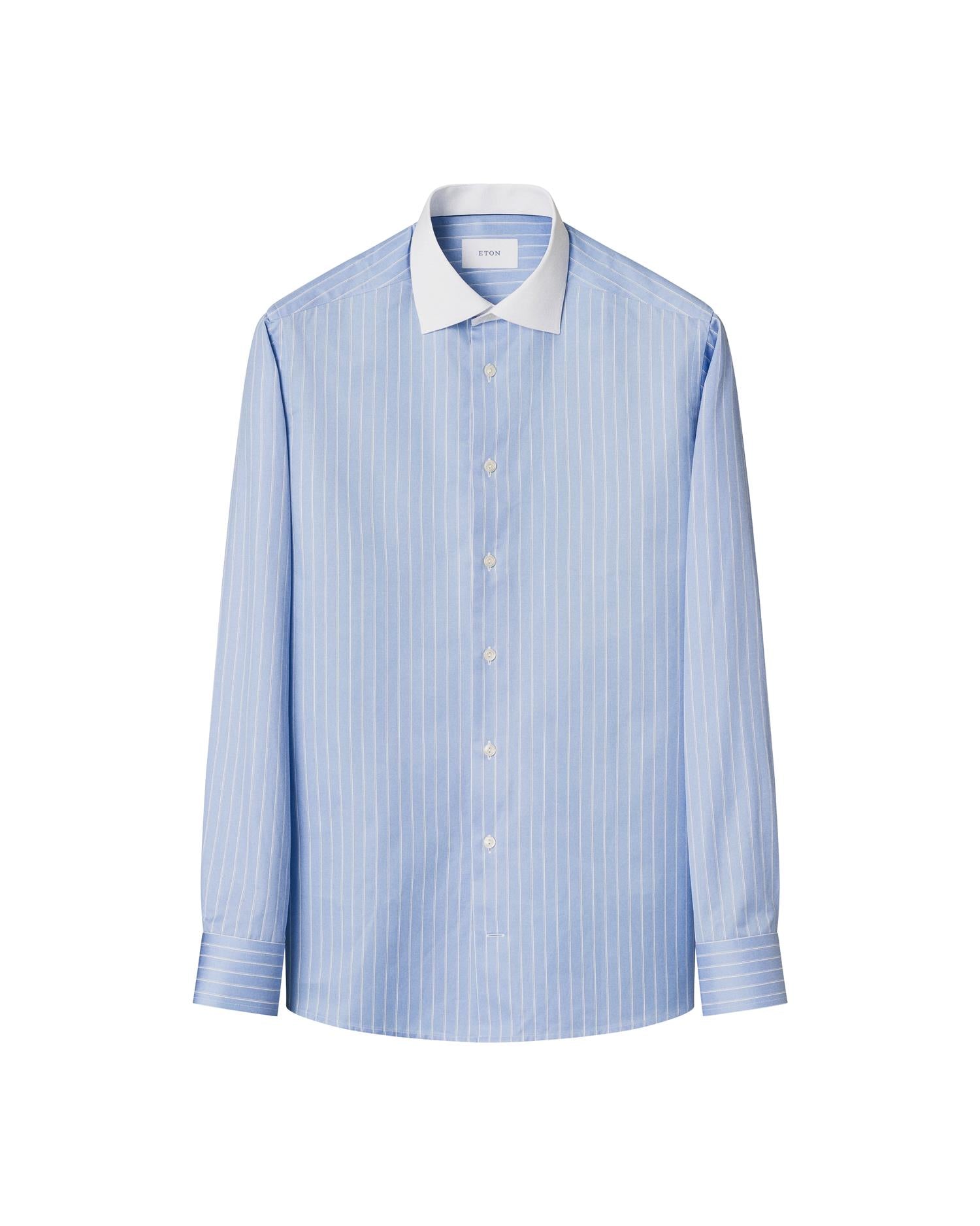 Mid blue Striped Signature Twill Shirt