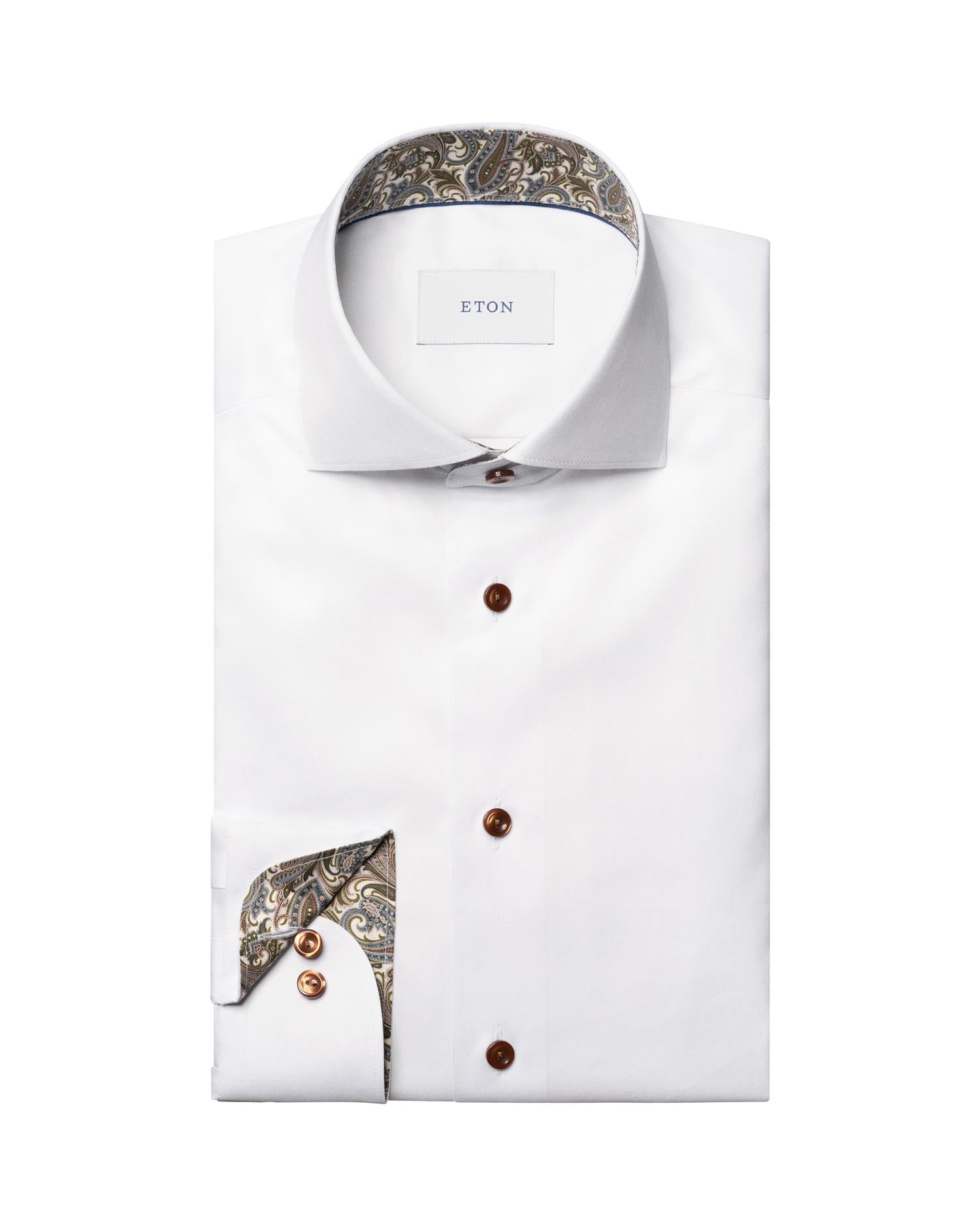 White Paisley Effect Signature Twill Shirt