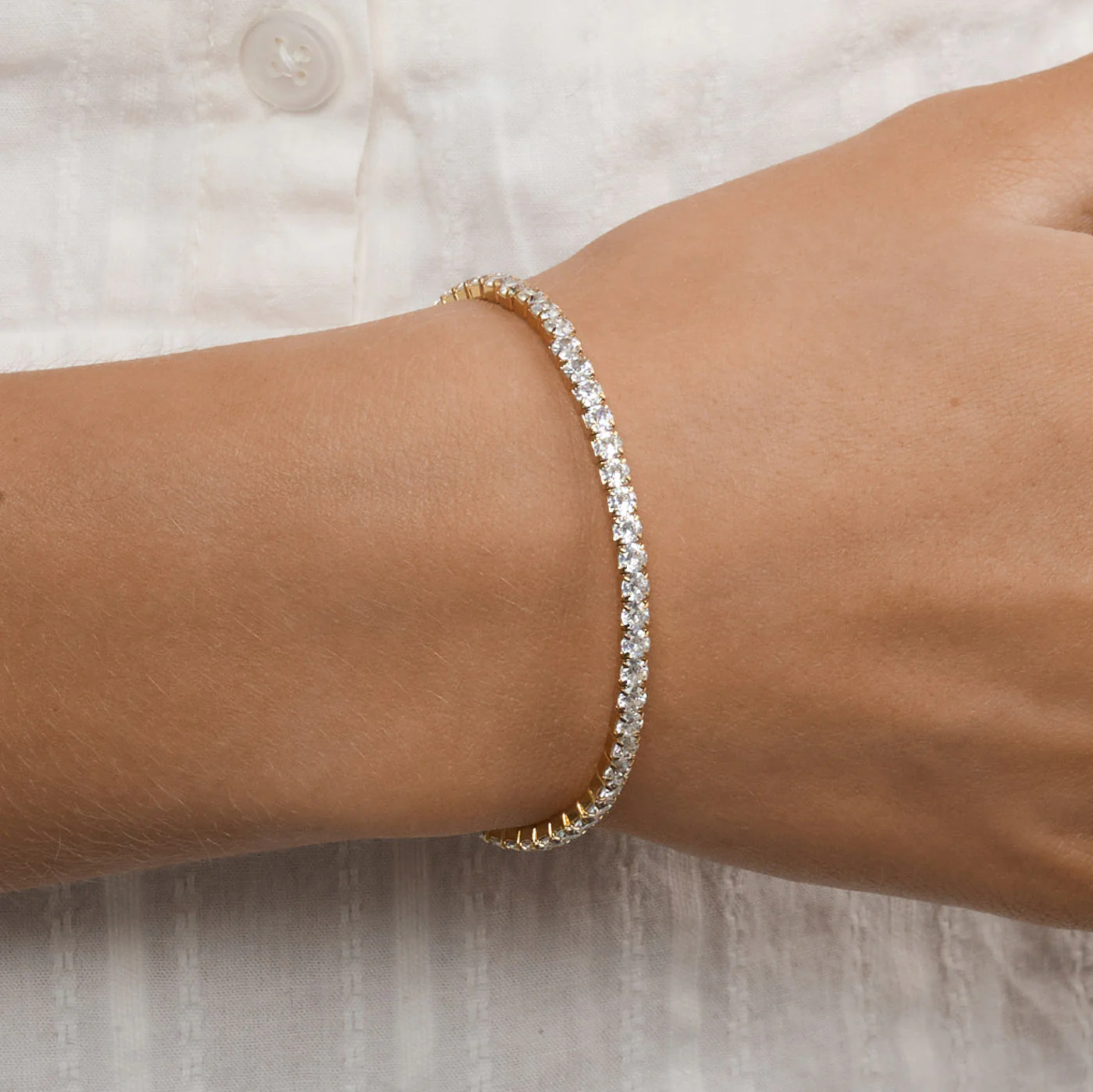 Sunny - Tennis Bracelet Crystal Stainless Steel - Gold
