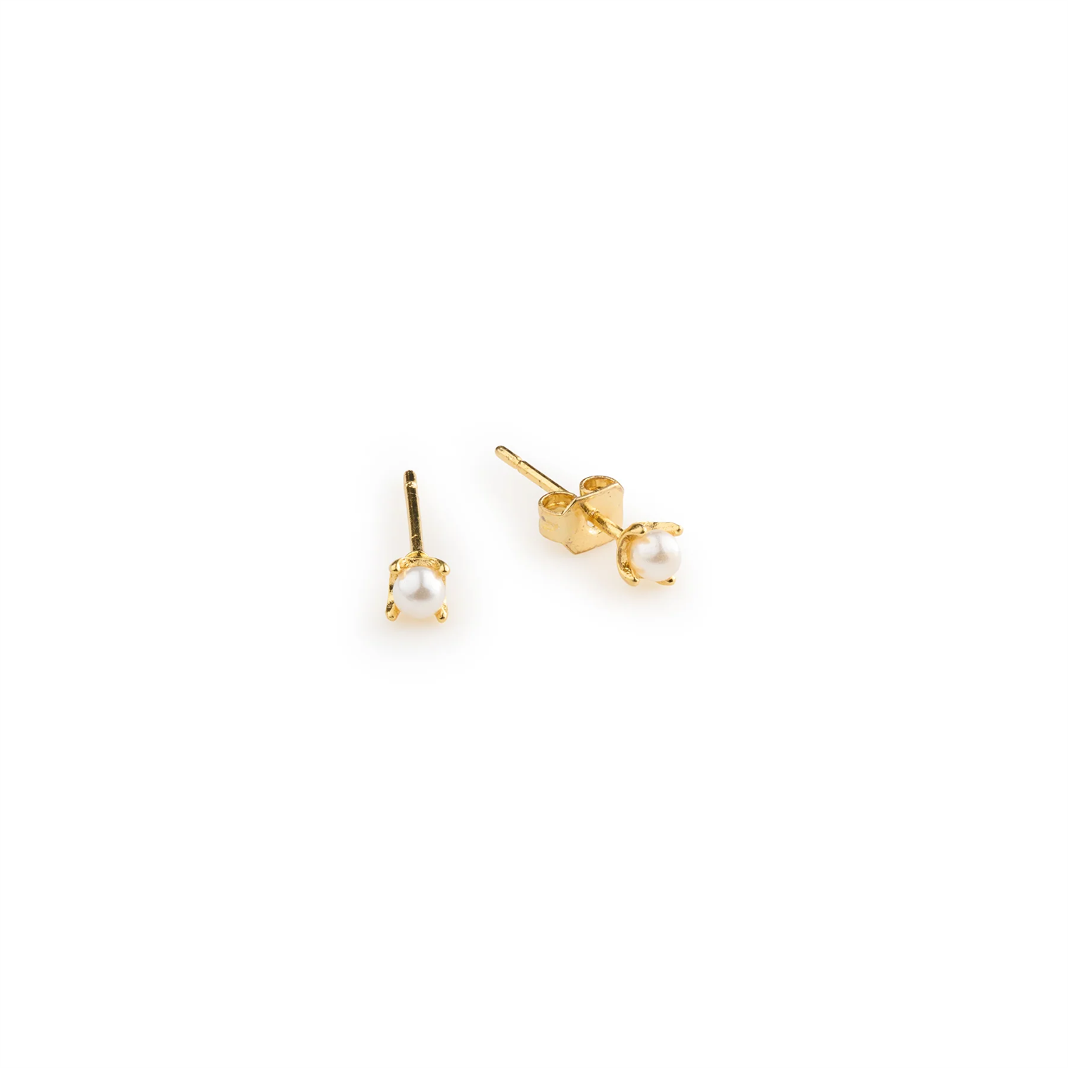 Essie - Mini Pearl Stud Earrings - Gold