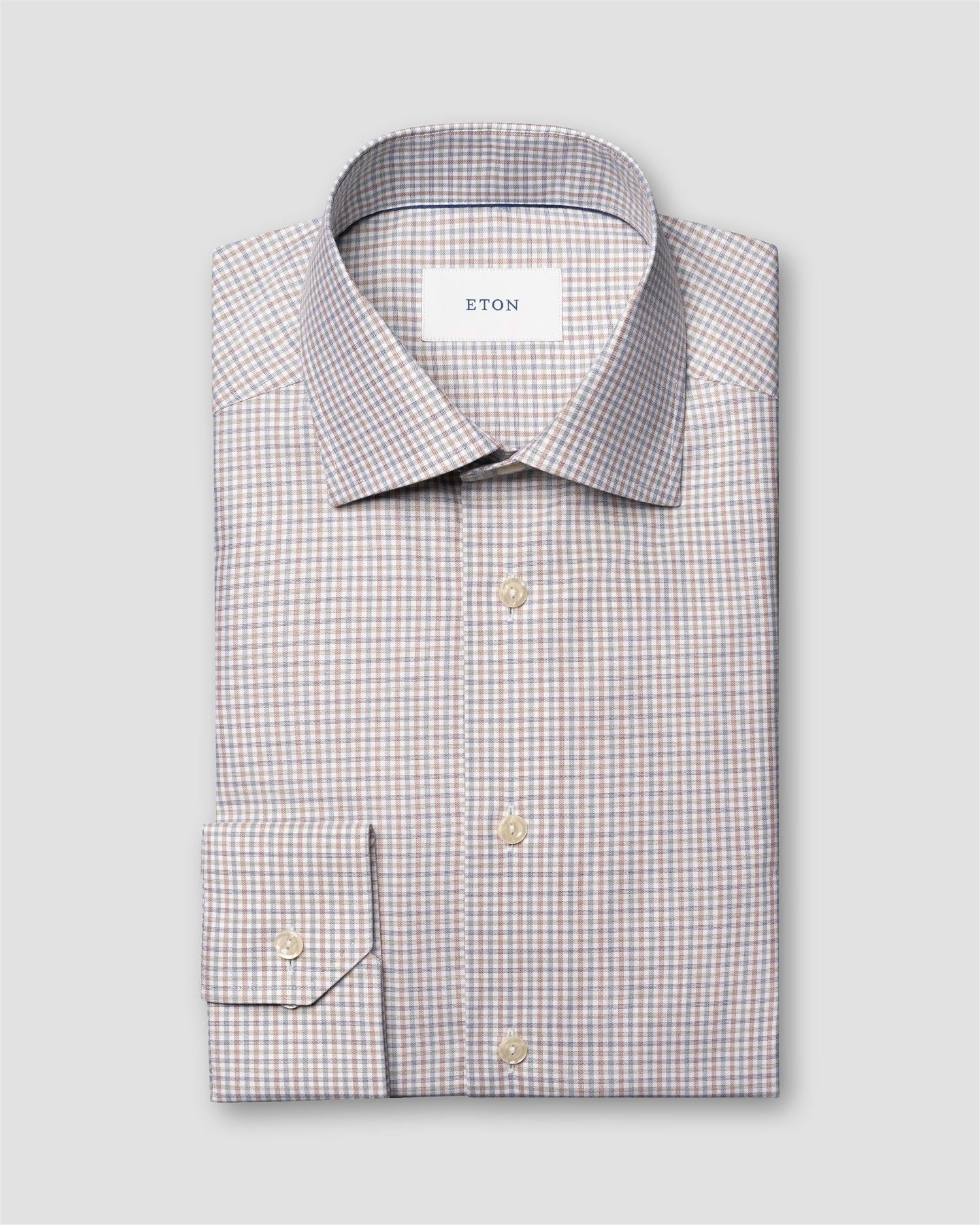 Slim Fit Micro Check Twill Shirt