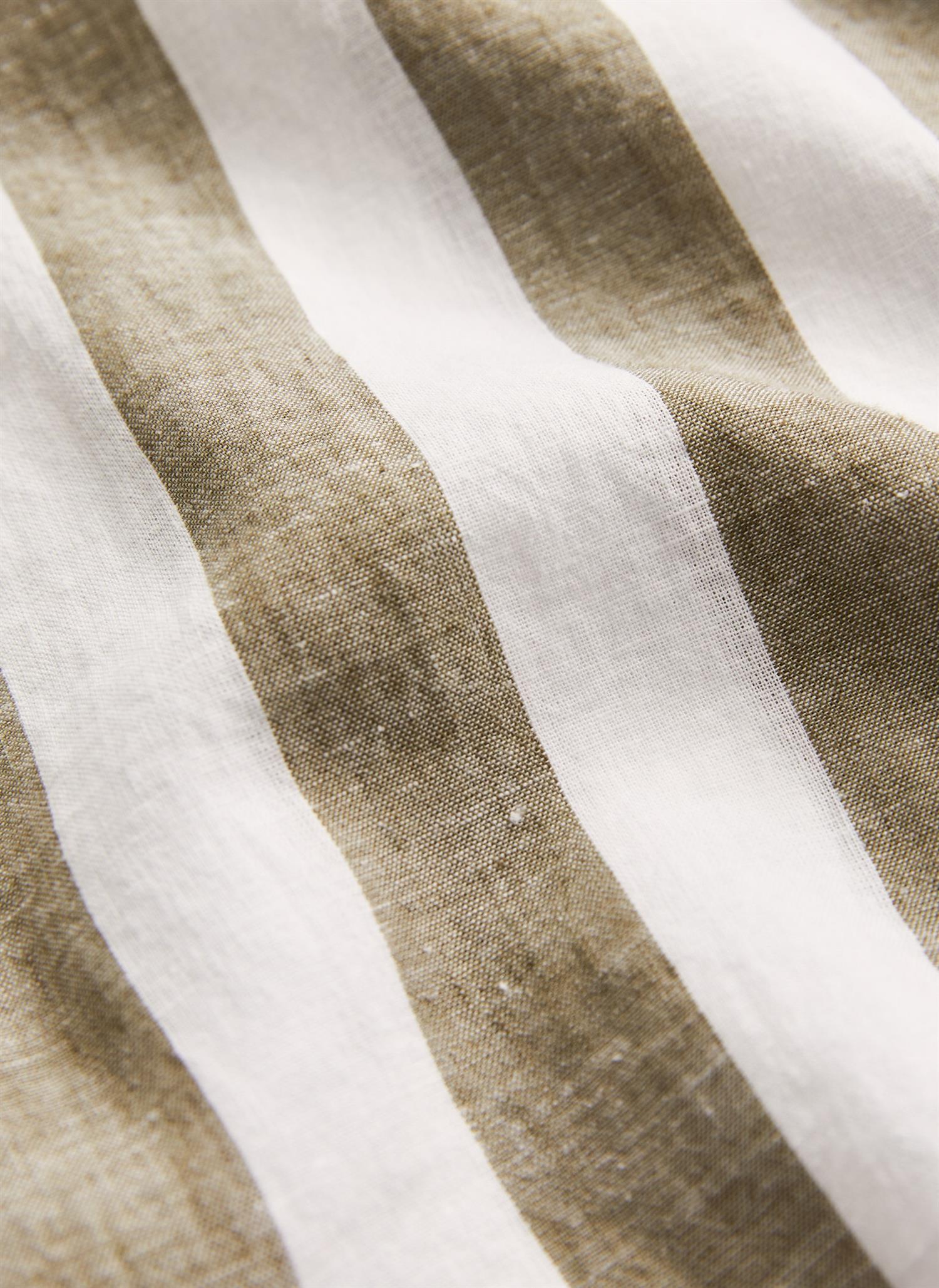 Douglas Linen Mix Stripe Shirt-Classic Fit