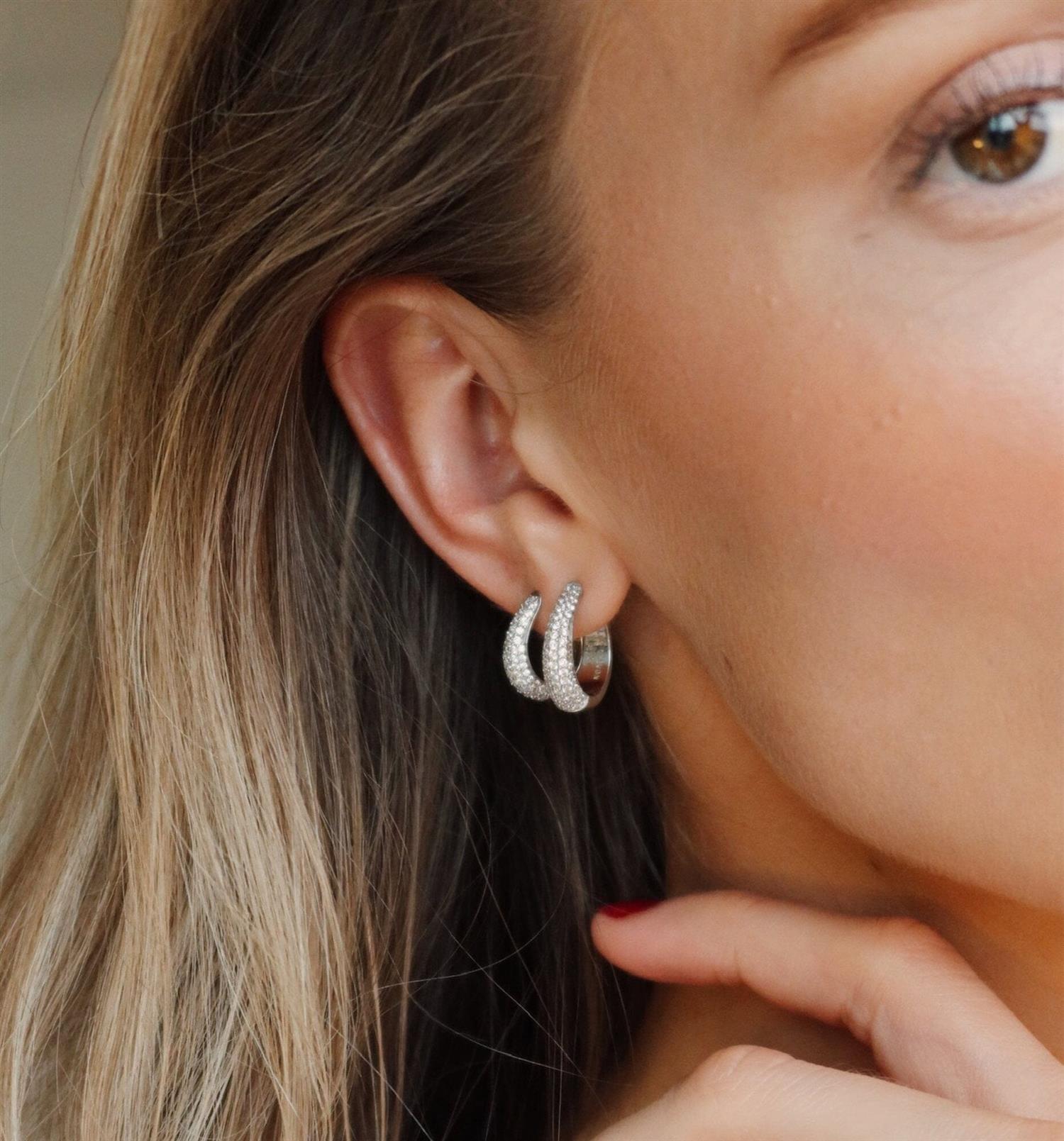 Store Firenze Hoops med diamanter