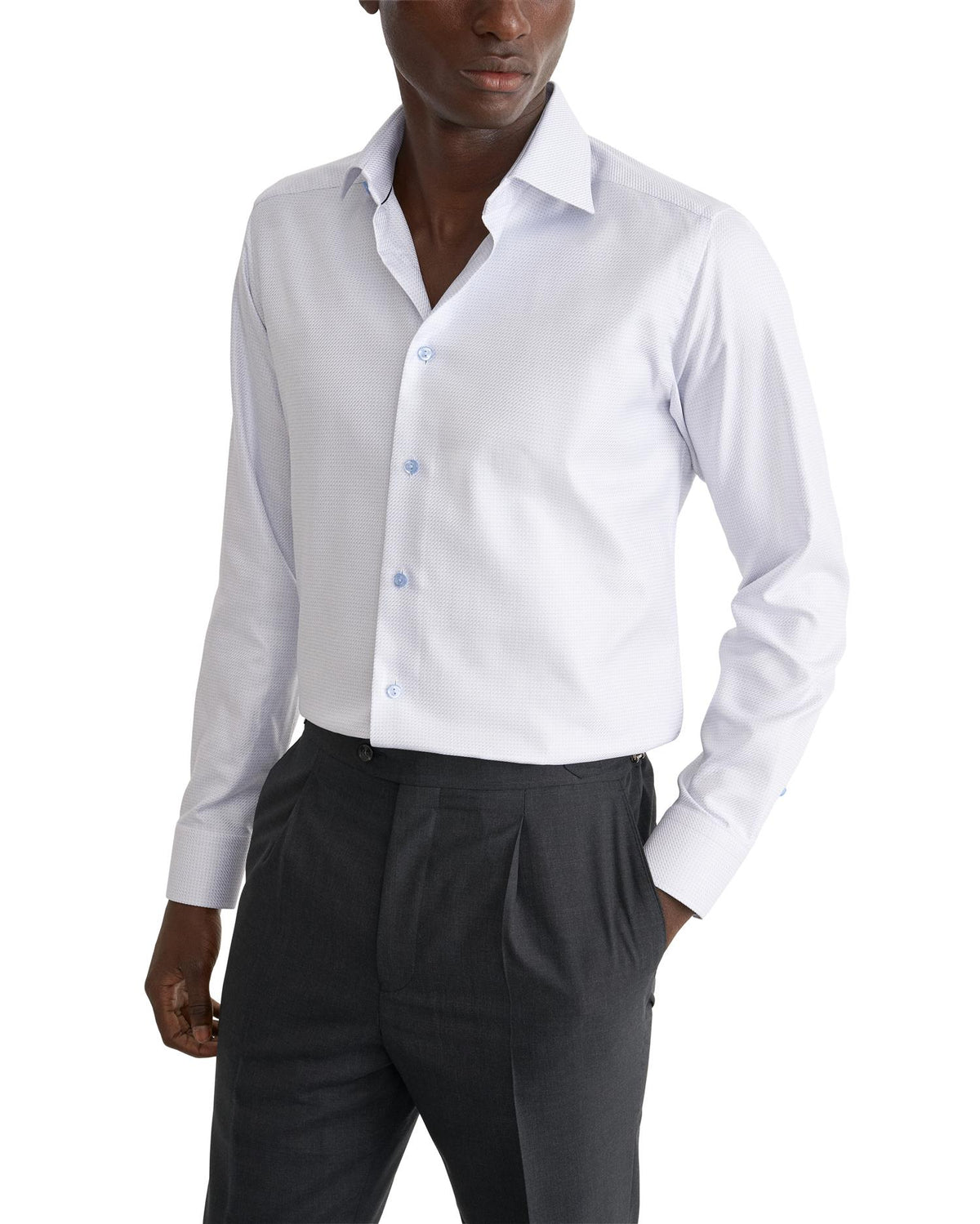 Light blue Micro Check King Twill Shirt