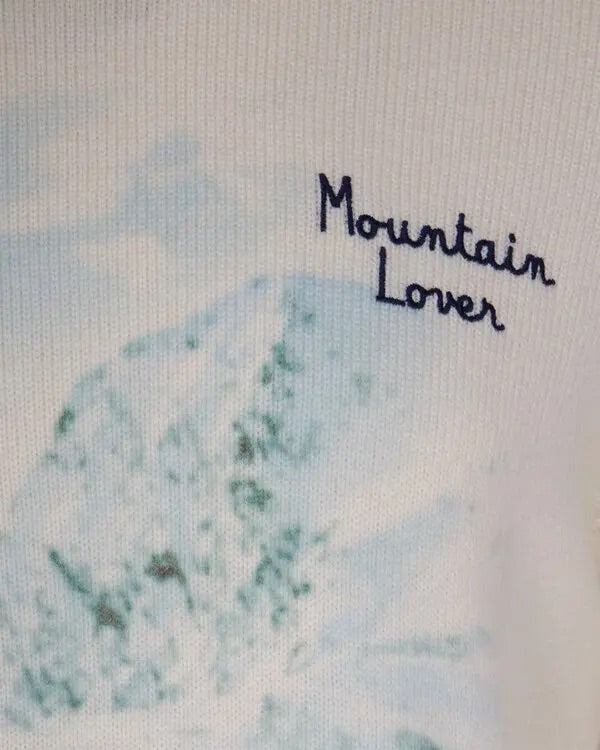 Crewneck sweater Mountain lover embroidery