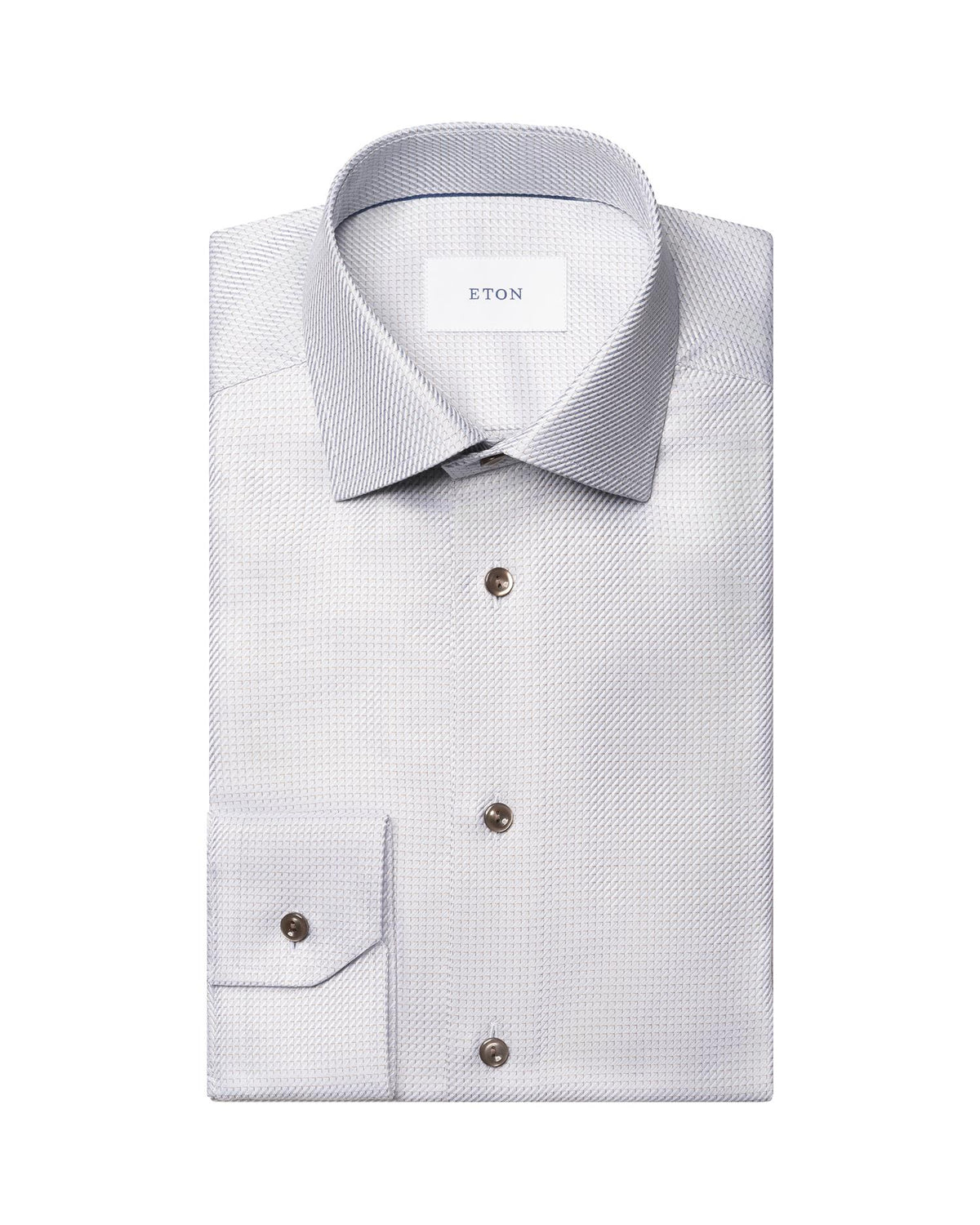 Mid grey Micro Check King Twill Shirt