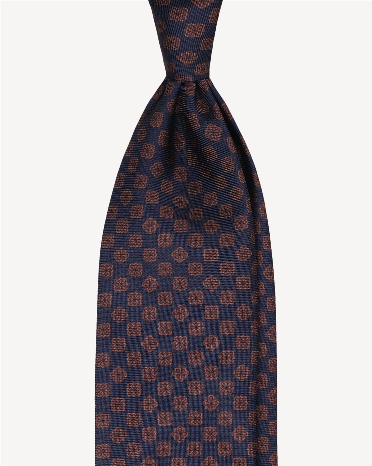 Floral Pattern Handprinted Silk Tie