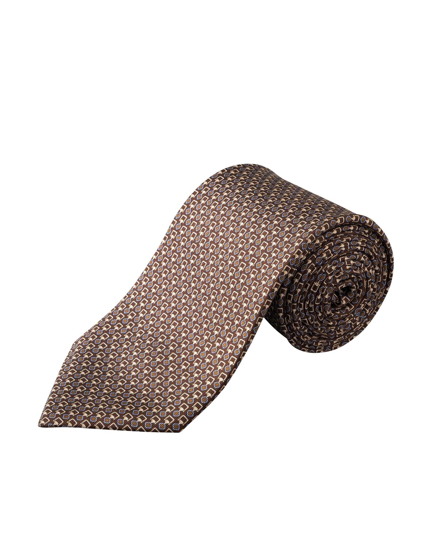 Geometric Print Silk Tie