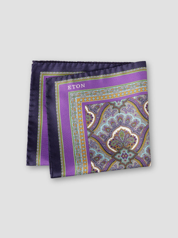 Purple Paisley Print Pocket Square