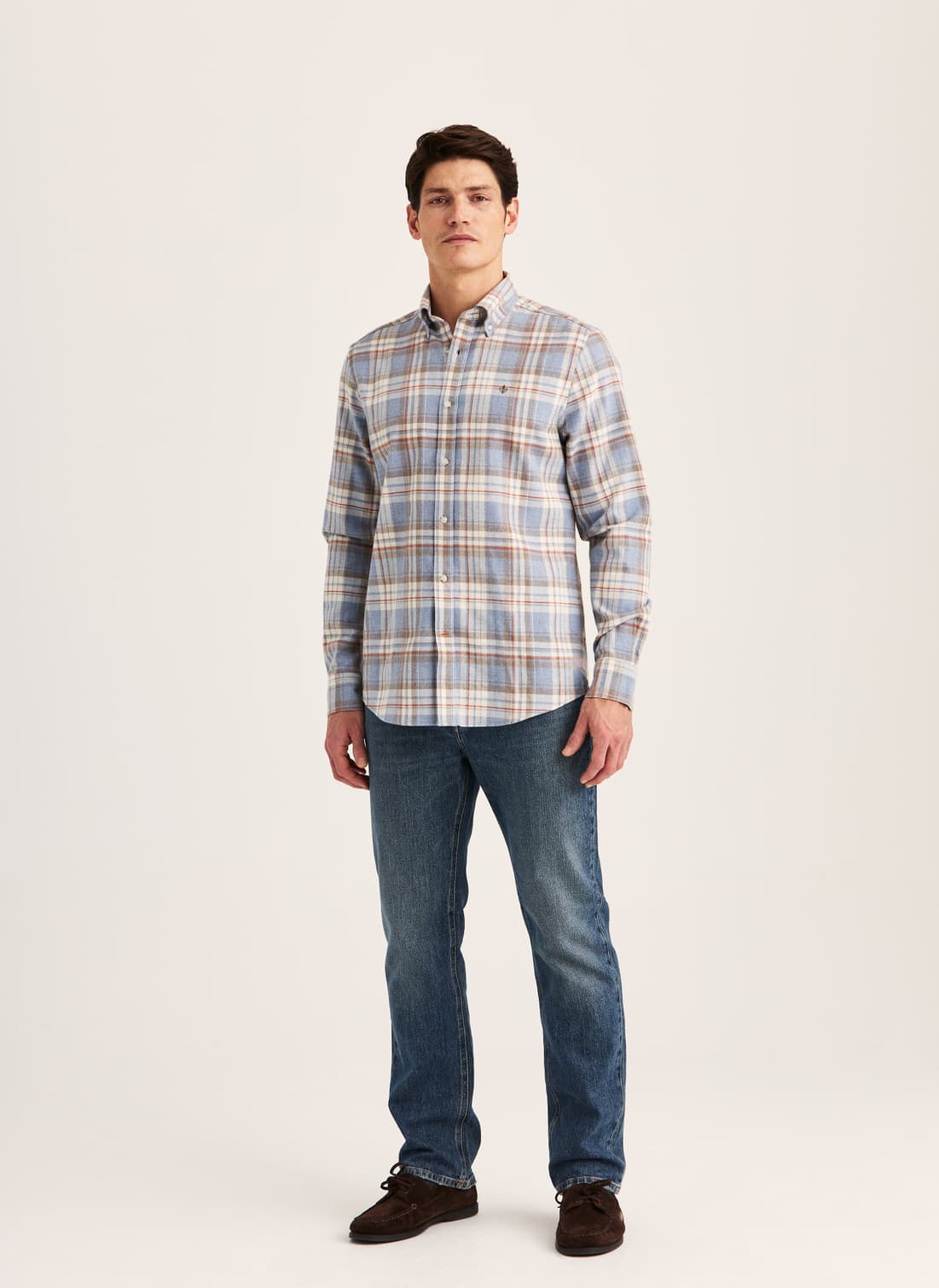 Happy Flannel Check Shirt-Classic Fit