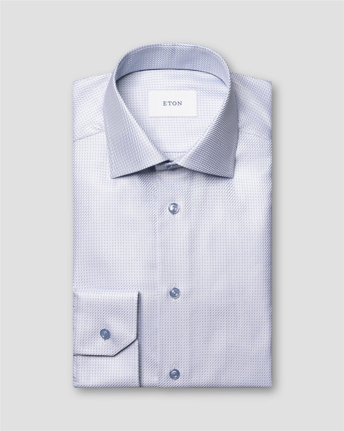 Light blue Micro Check King Twill Shirt