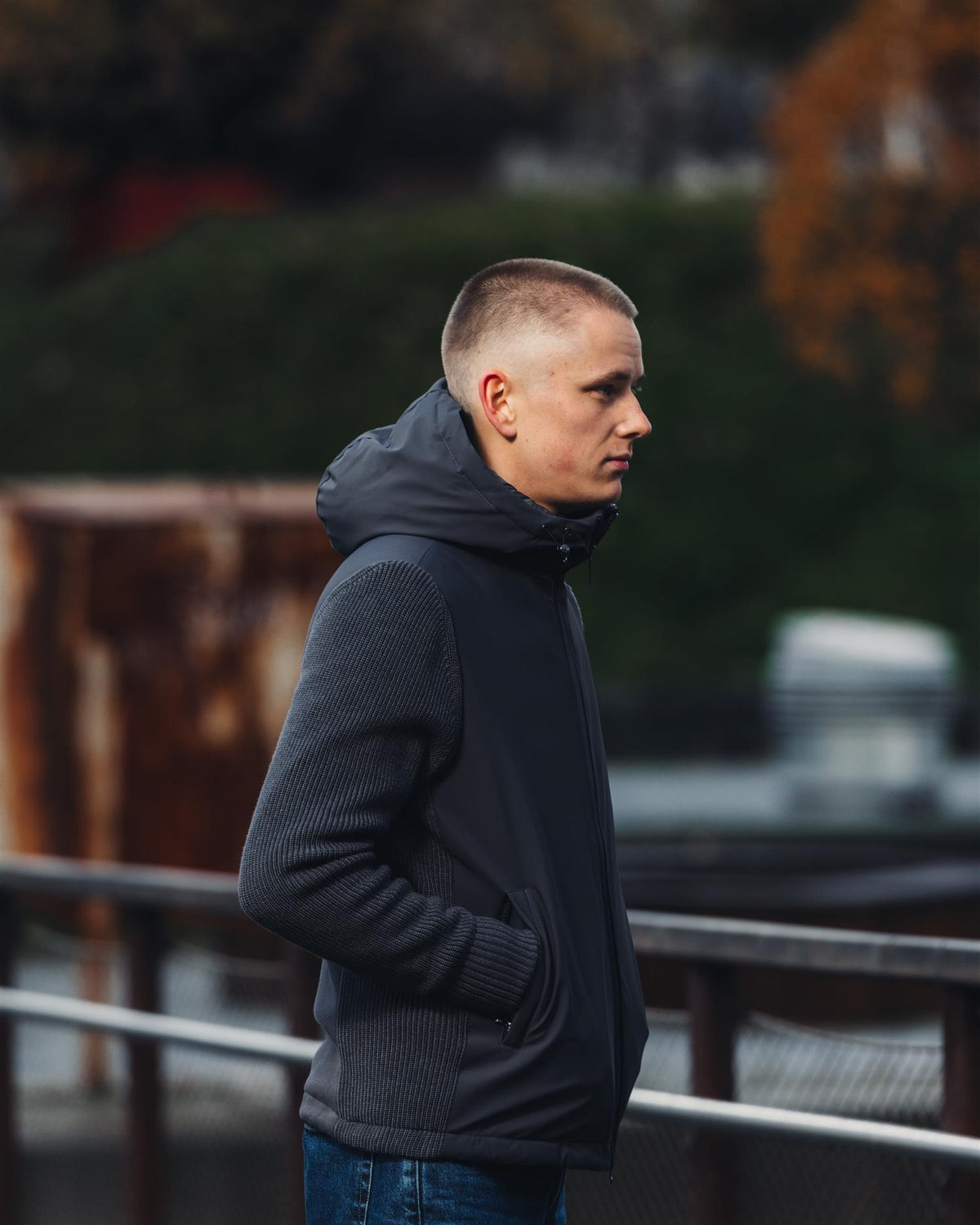 Hybrid Padded Jacket with Hood
