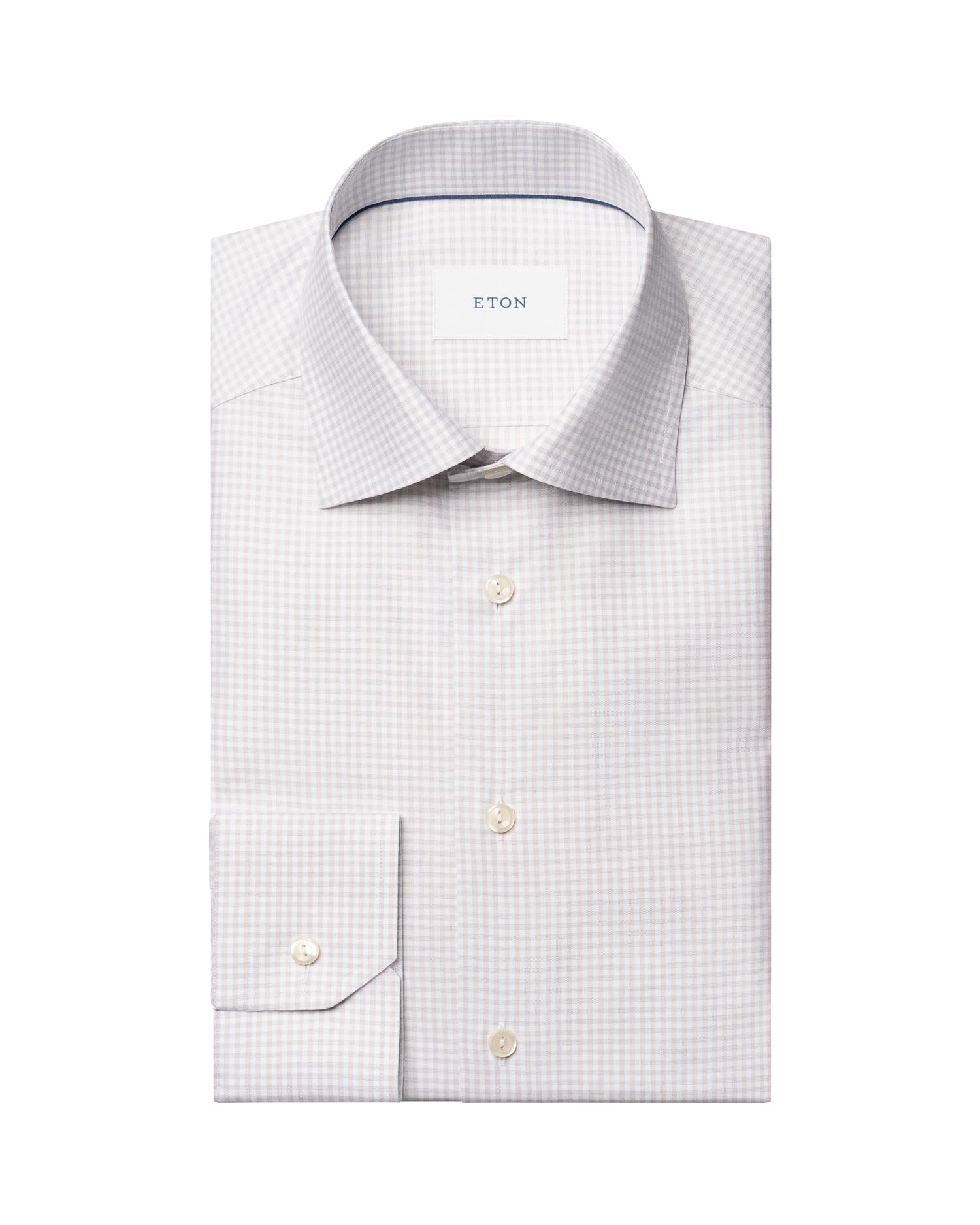 Beige Check Twill Shirt