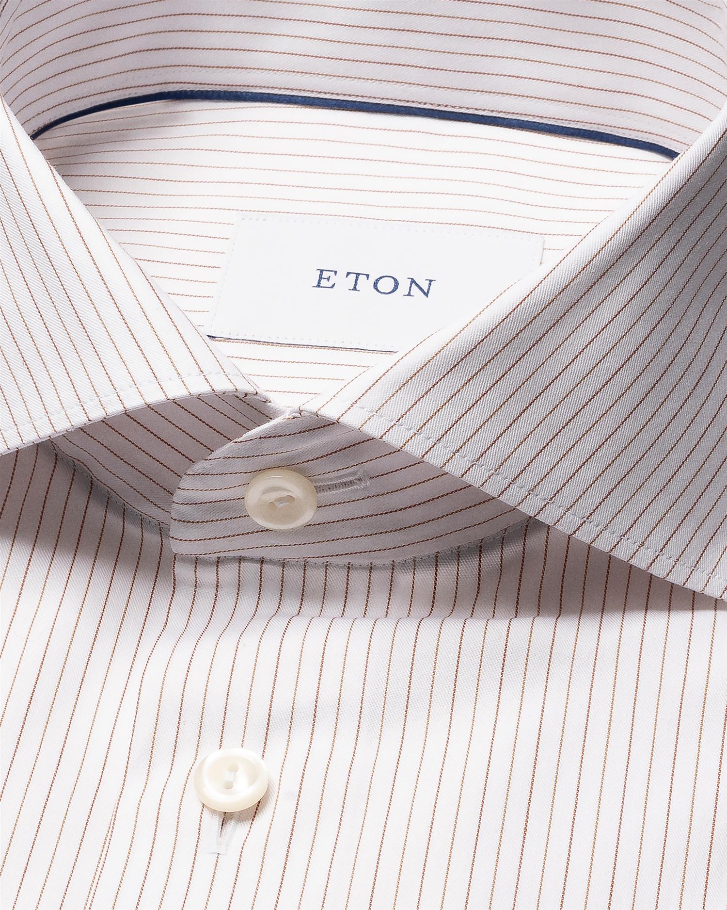 Orange Striped Fine Twill Shirt