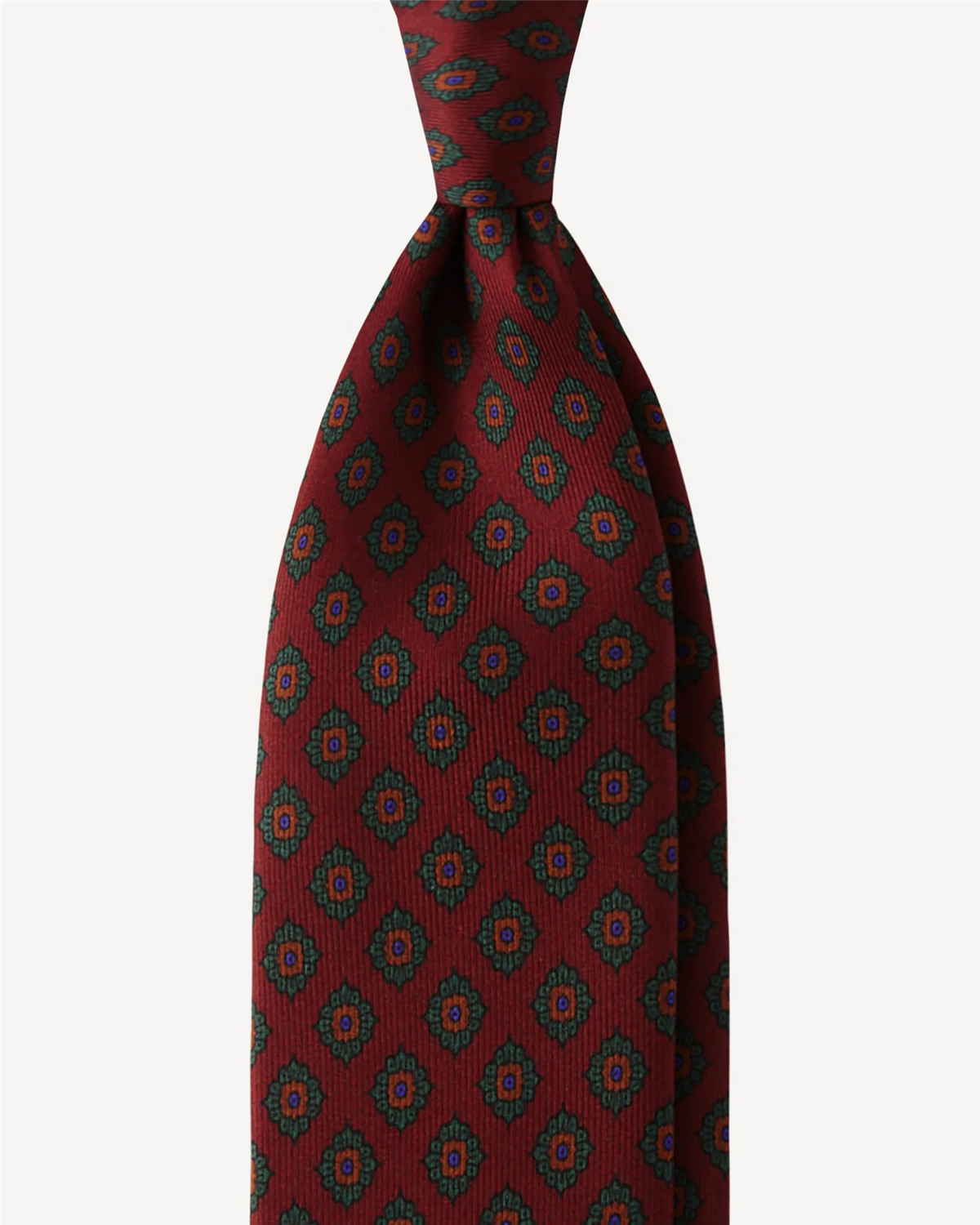 Rosette Pattern Selftipped Silk Tie
