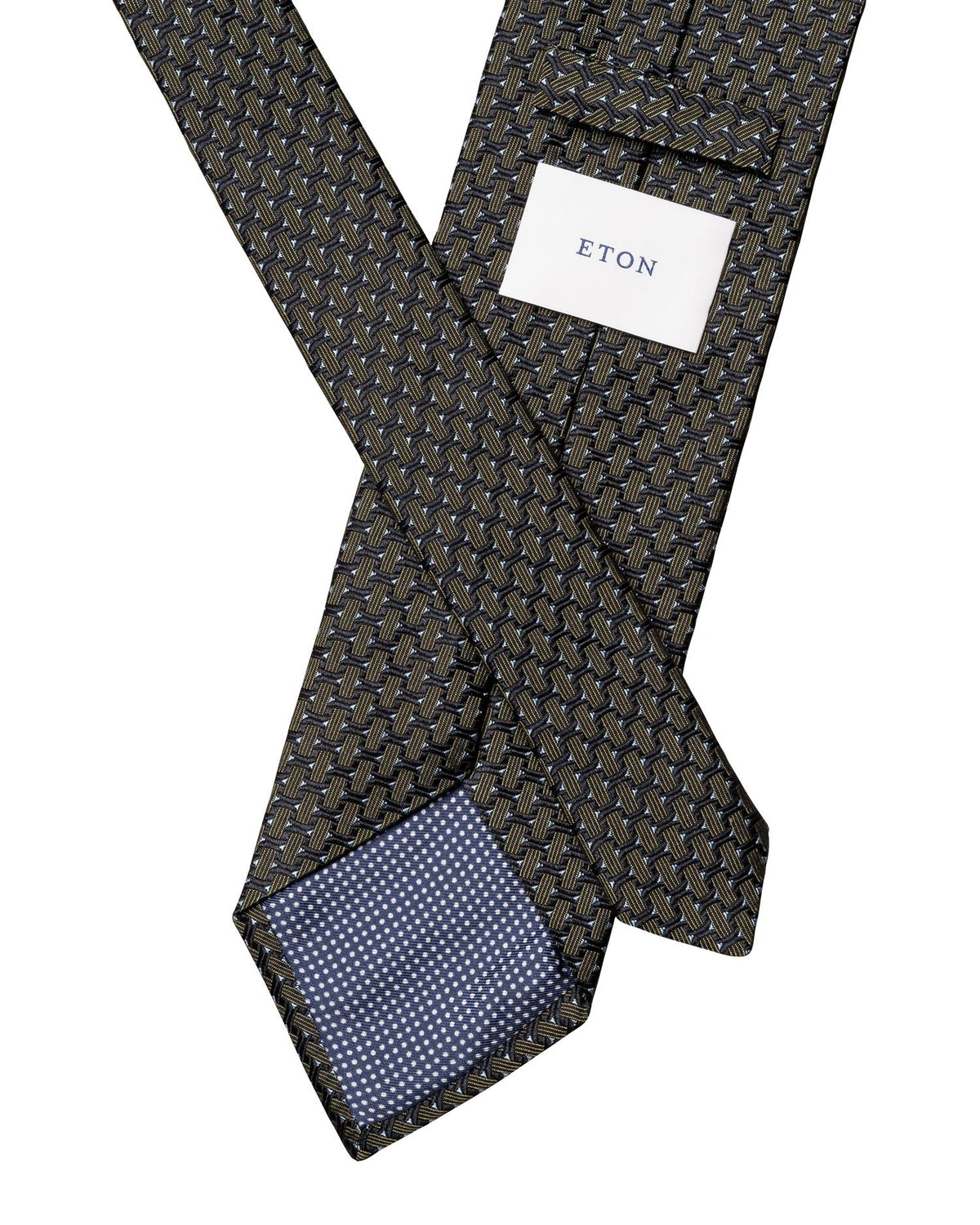 Dark green Geometric Woven Silk Tie