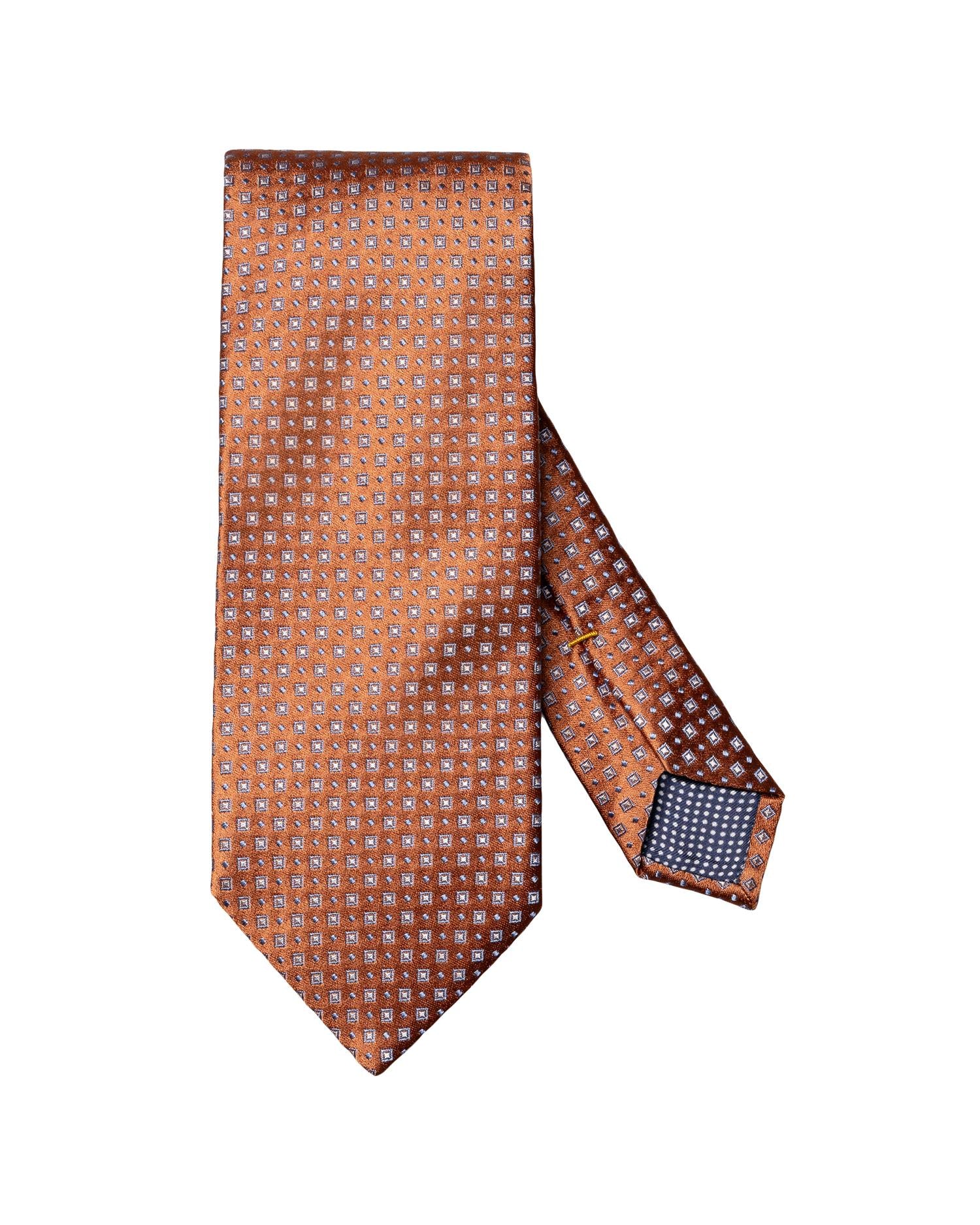 Orange Geometric Woven Silk Tie