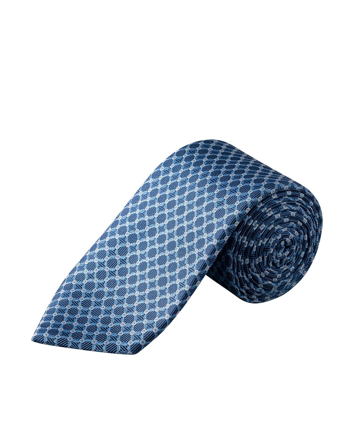 Light blue Geometric Woven Silk Tie