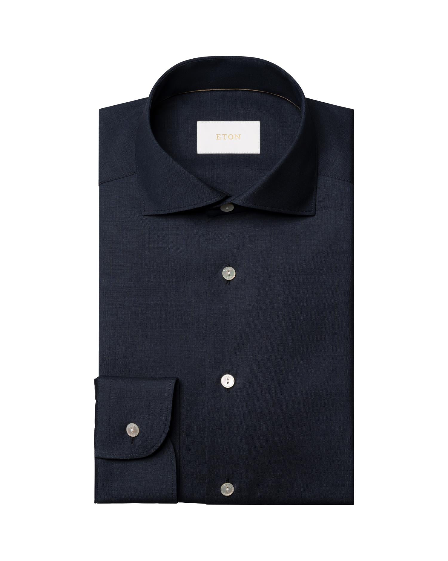 Navy blue Solid Merino Shirt