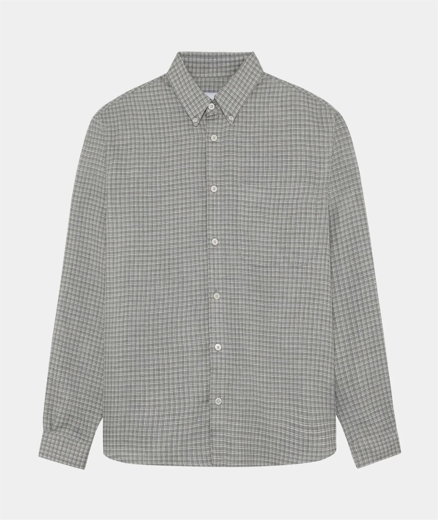 Relaxed LS Button Down Shirt - Grey Check