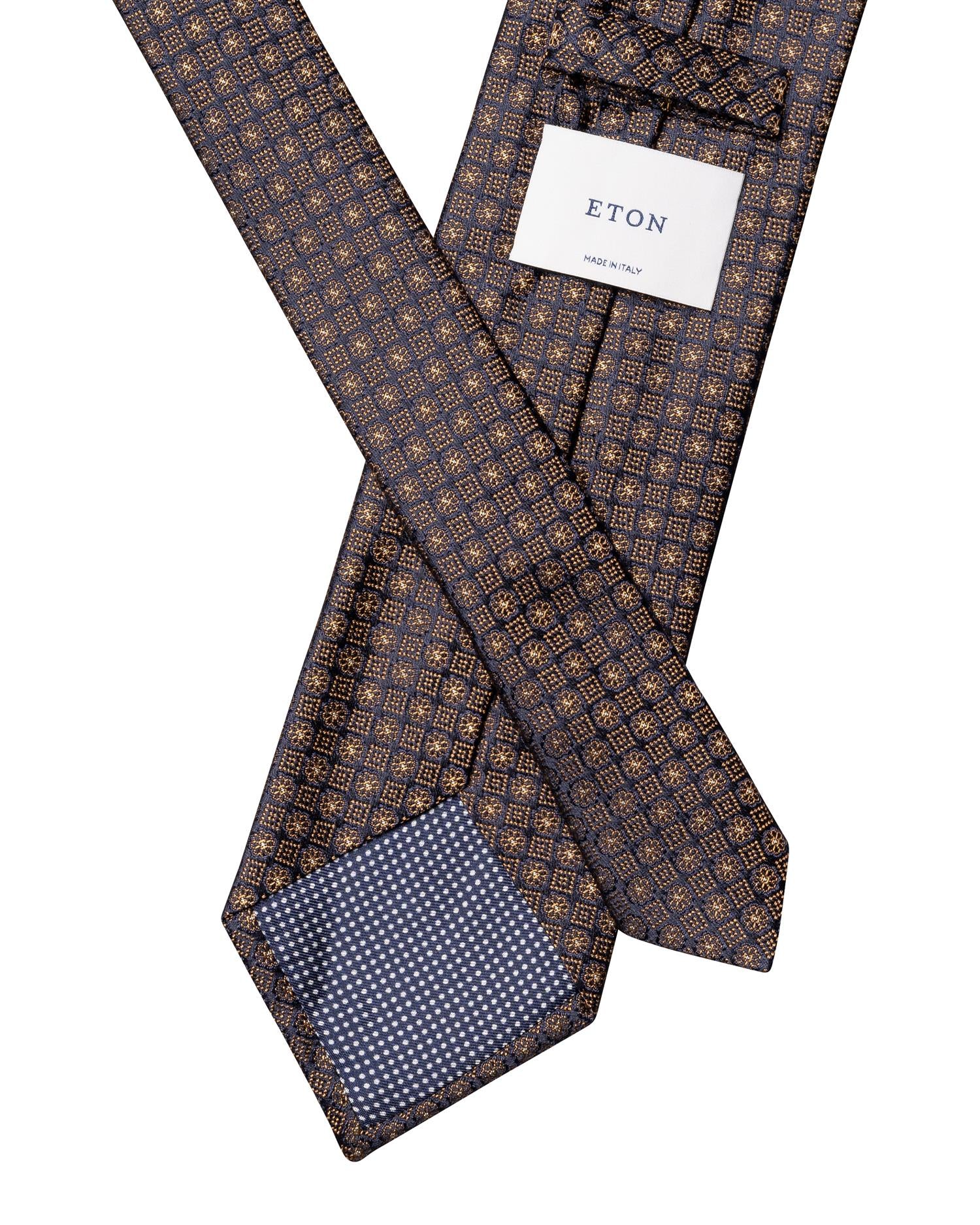 Yellow Medallion Woven Silk Tie