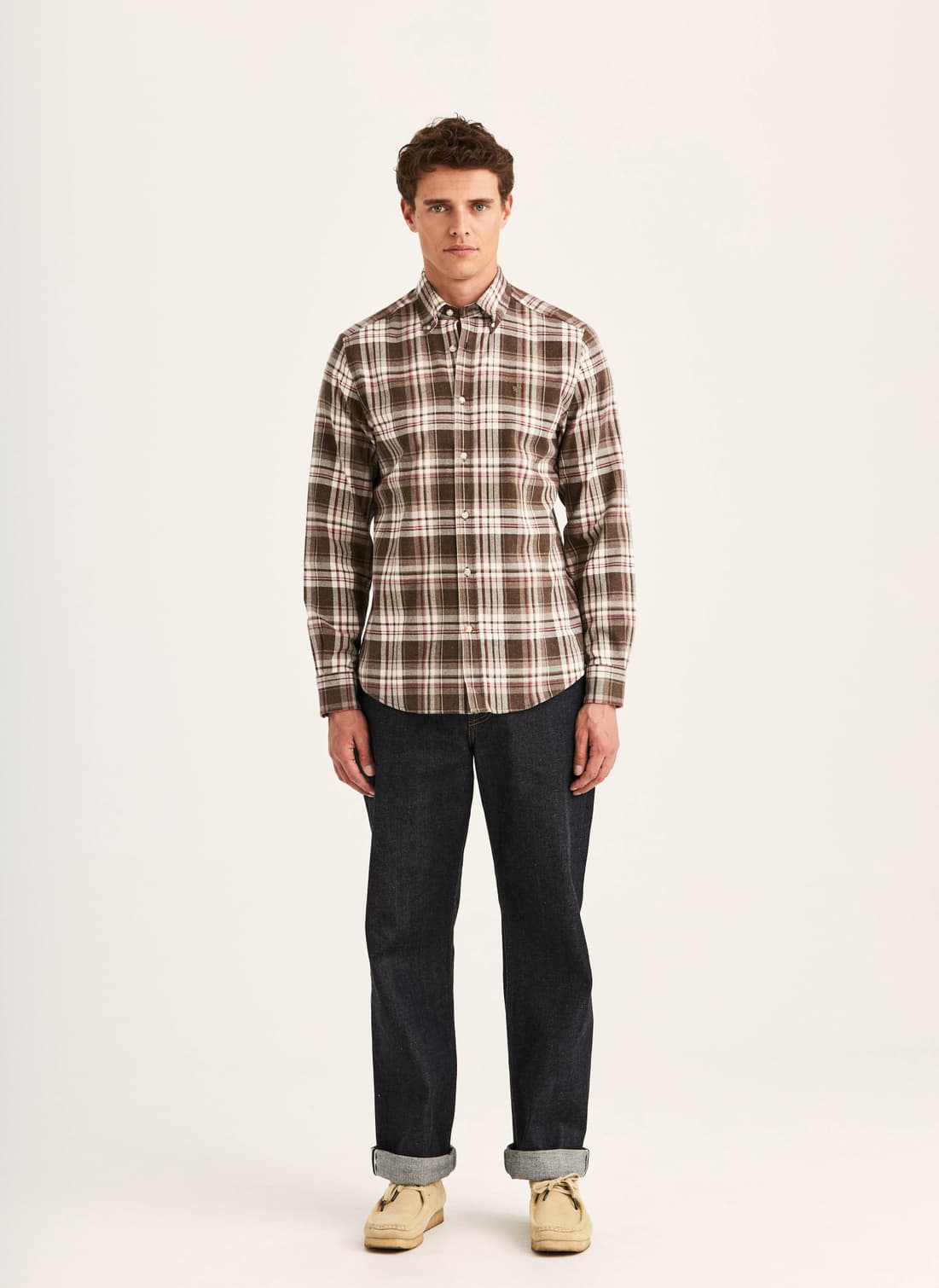 Happy Flannel Check Shirt-Classic Fit