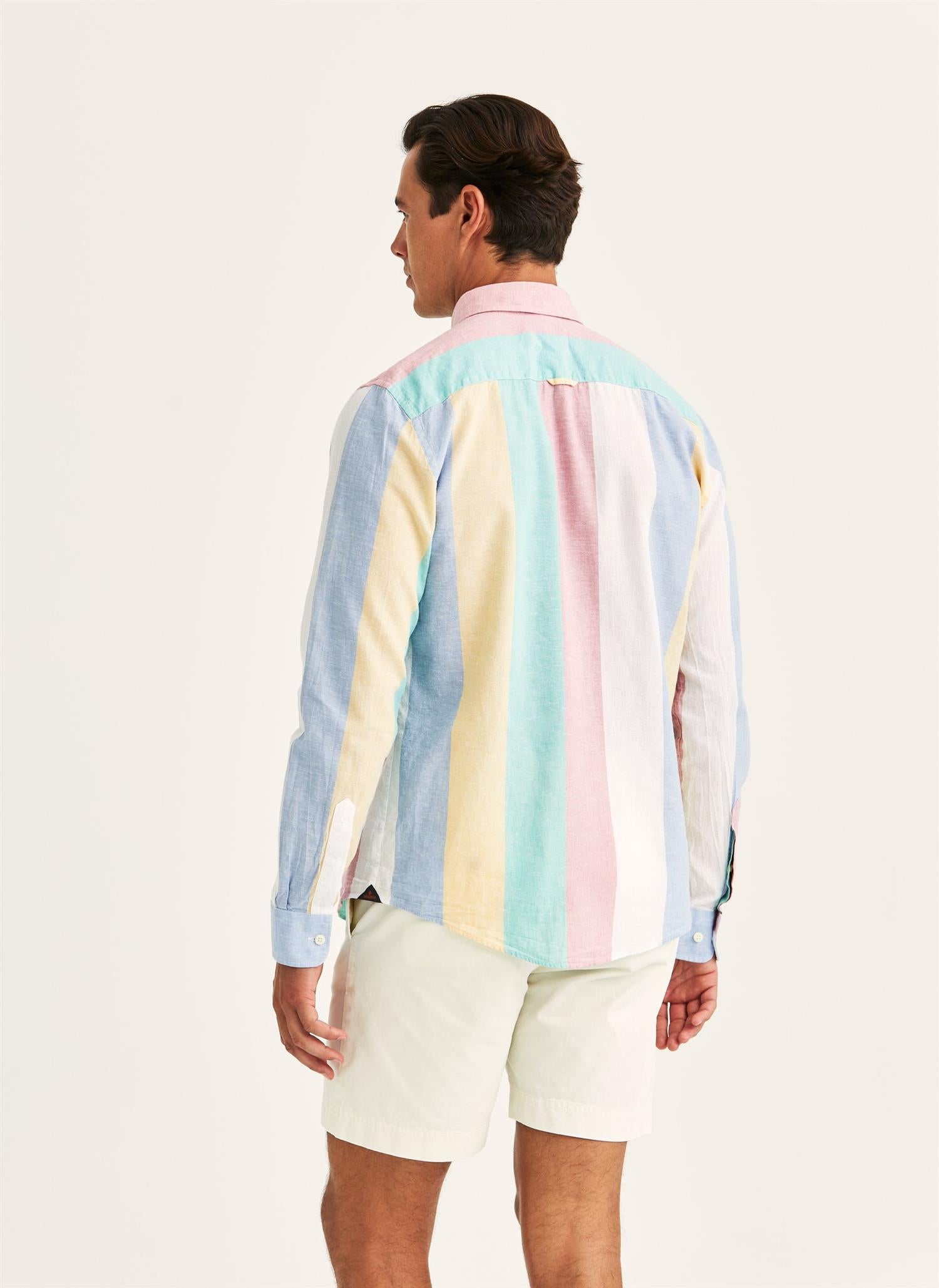 Happy Linen Stripe Shirt-Classic Fit