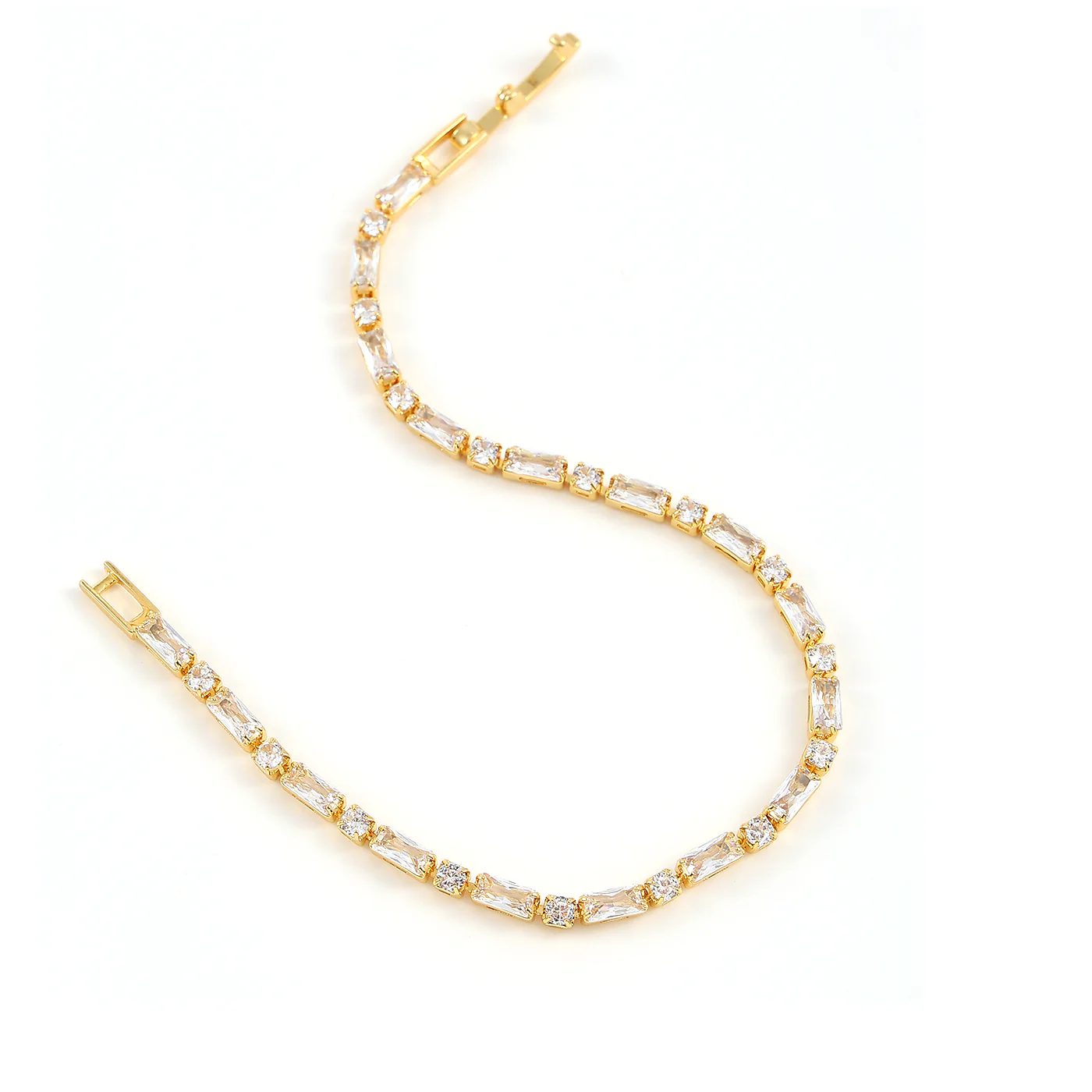 Serena - Crystal Tennis Bracelet - Gold