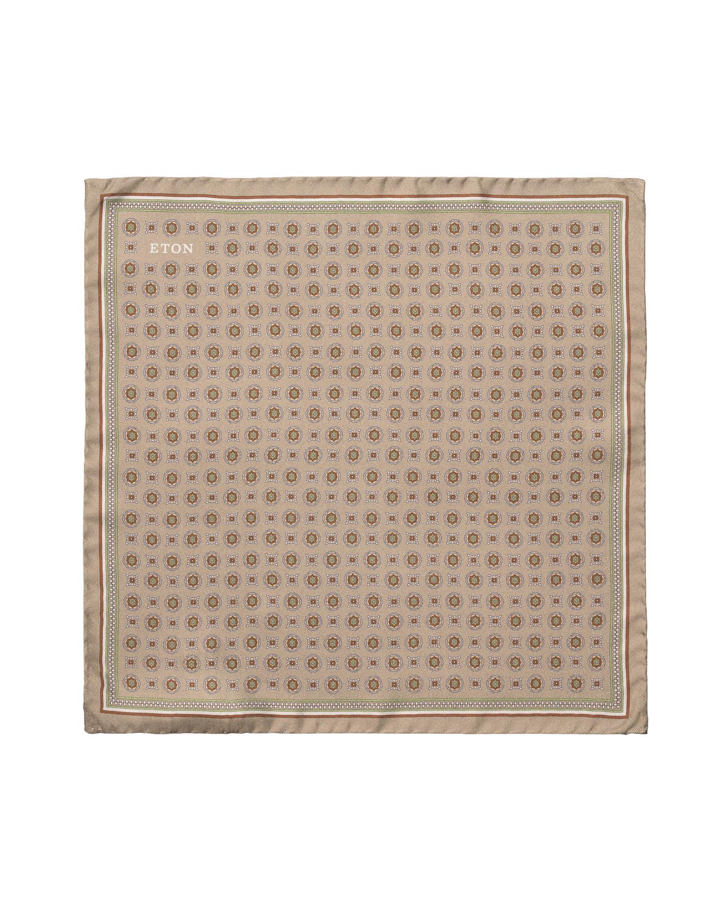Light green Medallion Silk Twill Pocket Square