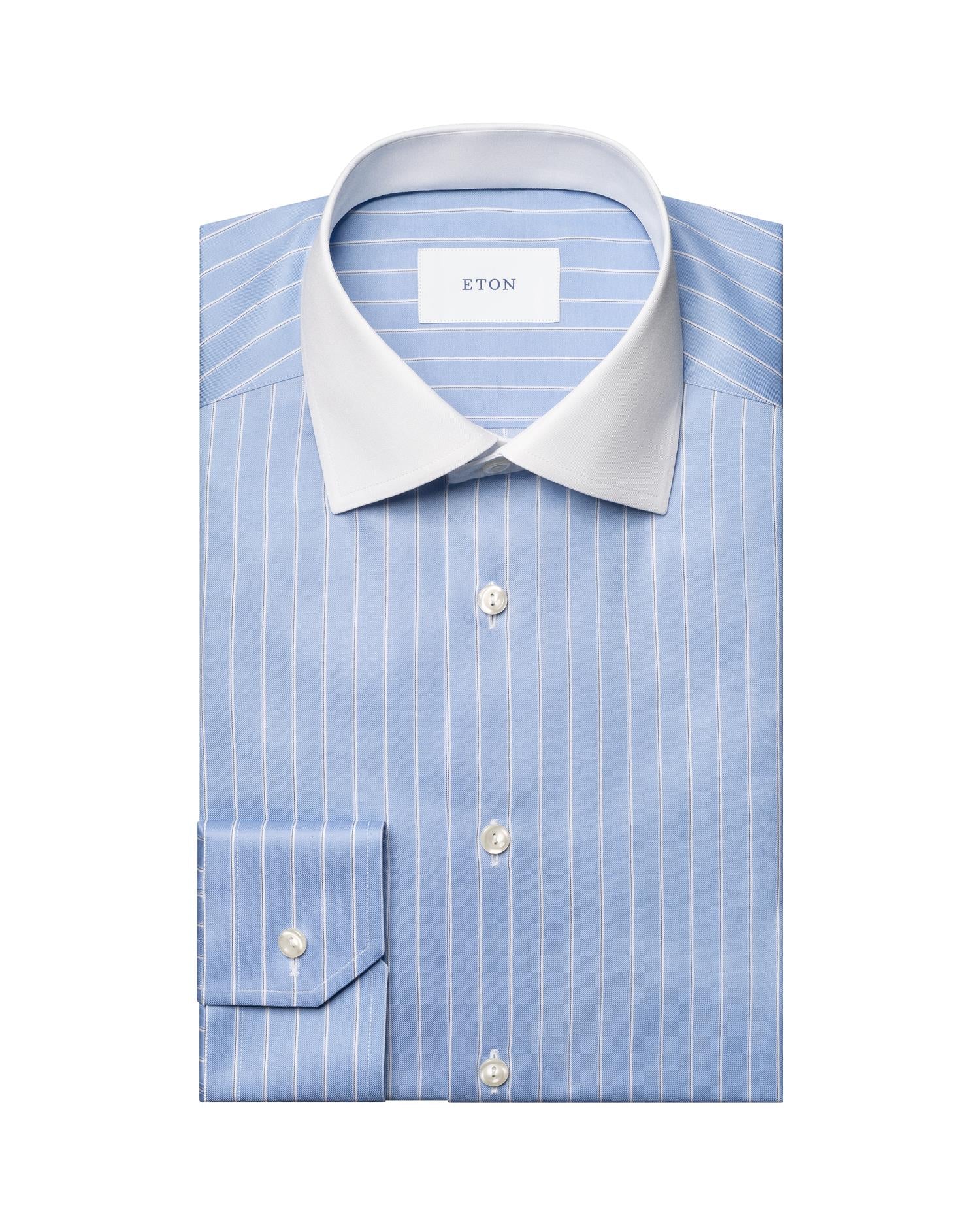 Mid blue Striped Signature Twill Shirt