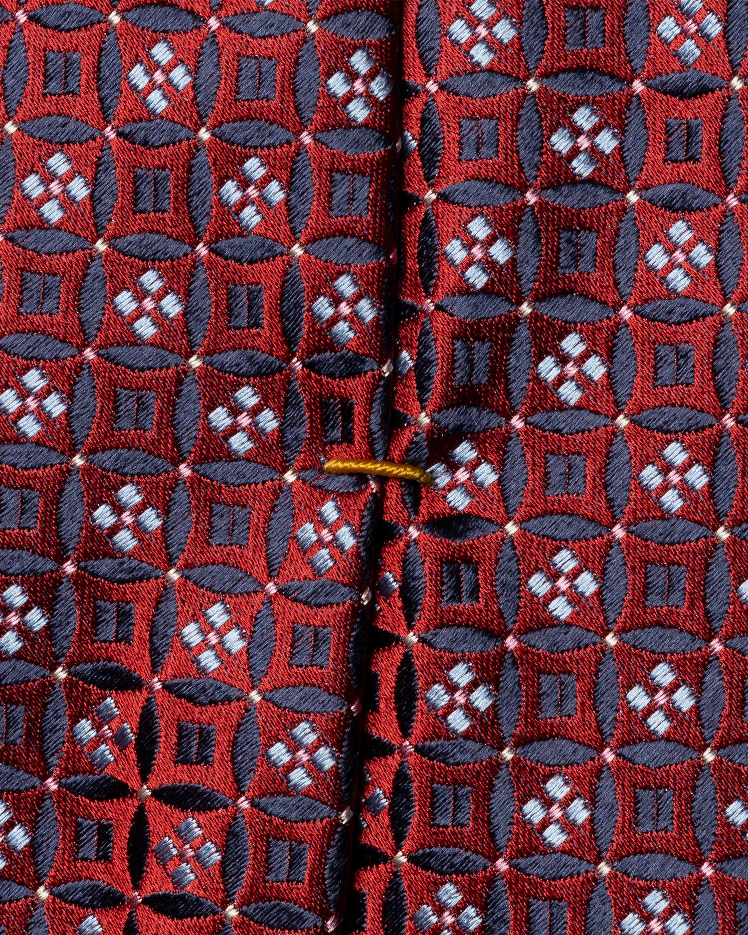 Red Floral Medallion Woven Silk Tie