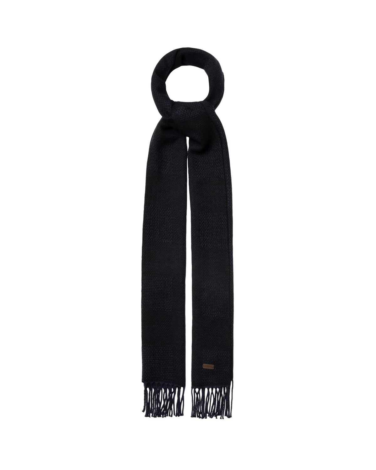Navy blue Patchwork Merino Wool Scarf